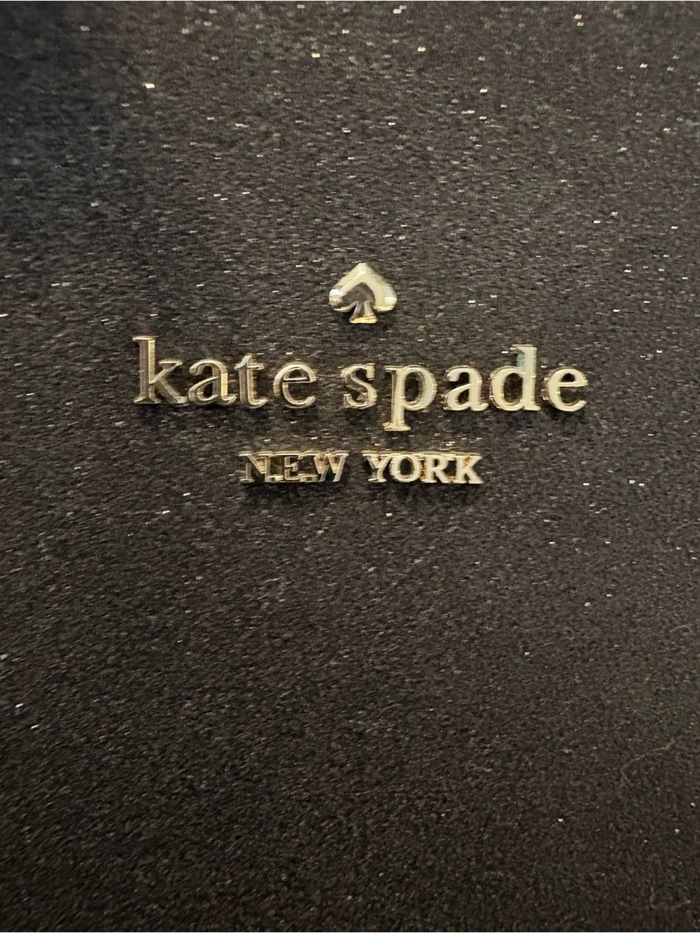 Bag-Kate Spade Black Glitter Tote - pack back Sparkle